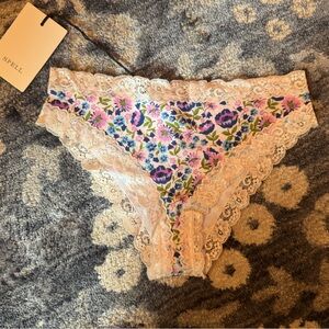 EUC Spell Floral Impala Lily Lace Trim Panties - Blue and Pink